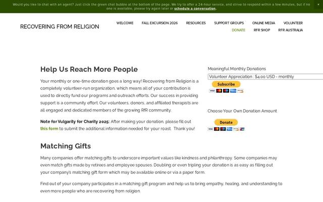 Recovering from Religion
