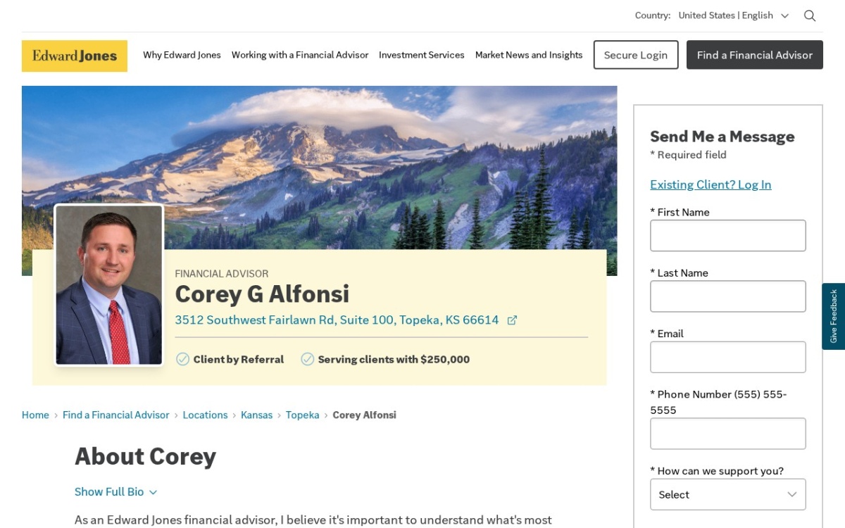 Edward Jones - Financial Advisor: Corey G Alfonsi