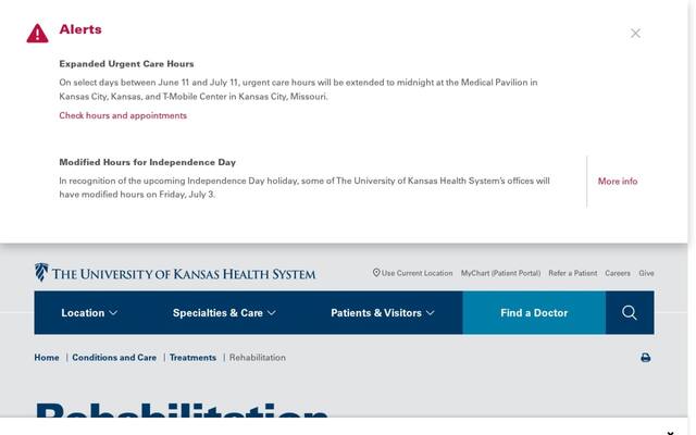 The University of Kansas Hospital Acute Rehabilitation Care
