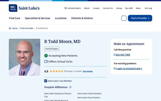 B Todd Moore, MD