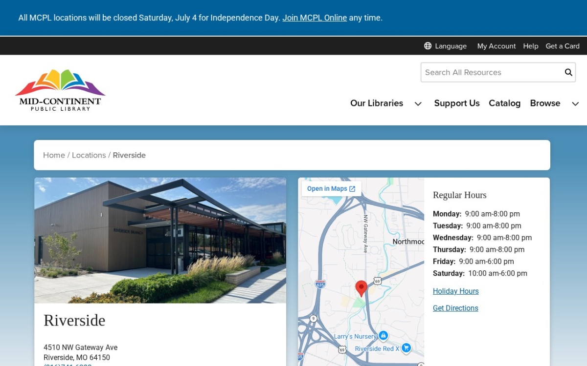 Mid-Continent Public Library Riverside Branch