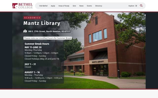 Bethel College Library North Newton