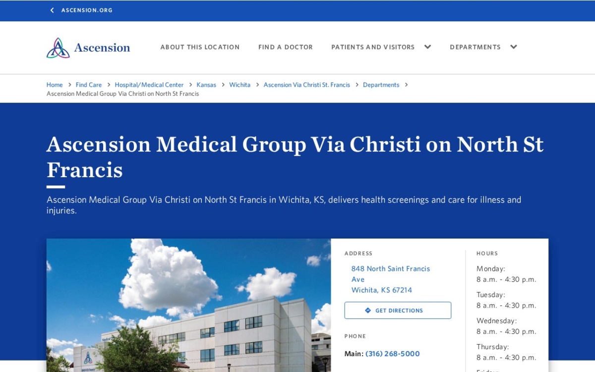 Ascension Medical Group Via Christi on North St Francis