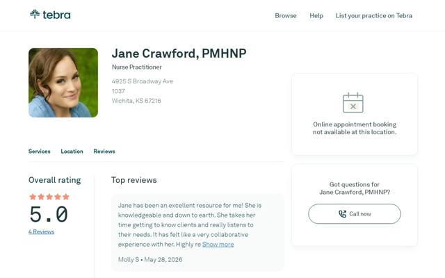 Jane Crawford, Pmhnp