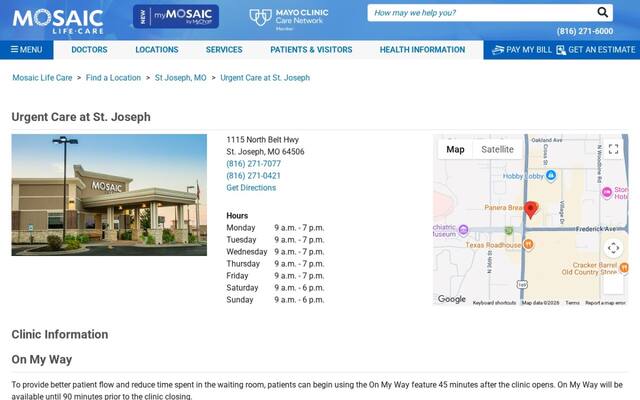 Mosaic Life Care at St. Joseph - Urgent Care