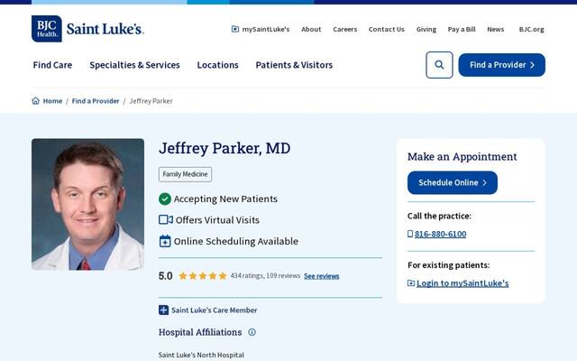 Jeffrey T Parker, MD