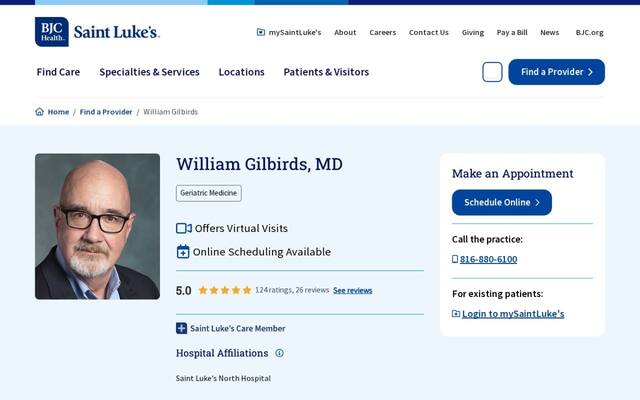William M Gilbirds II, MD