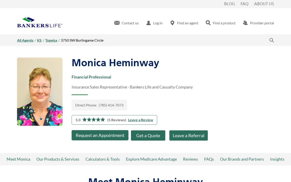 Monica Heminway, Bankers Life Agent