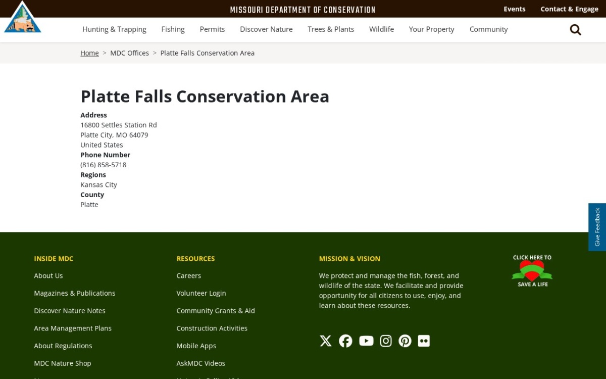 Platte Falls Conservation Area