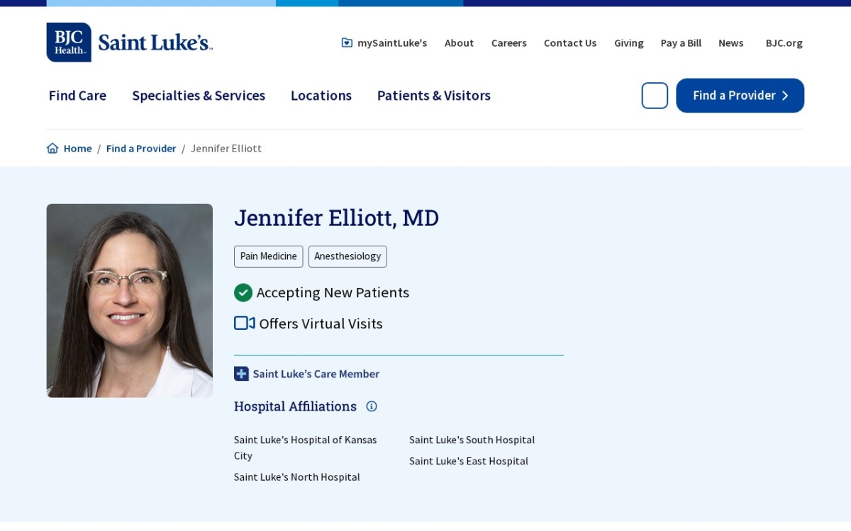 Jennifer A Elliott, MD