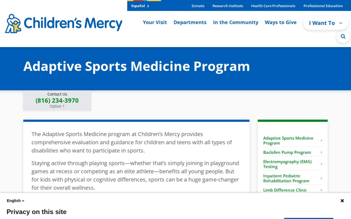 Children's Mercy: Adaptive Sports Medicine