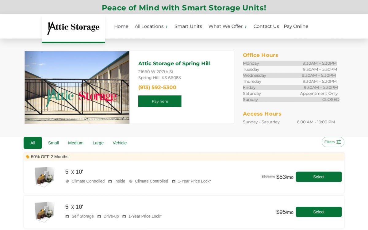 Attic Storage of Spring Hill
