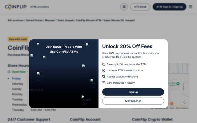 CoinFlip Bitcoin ATM - Vapor Maven (St Joseph)
