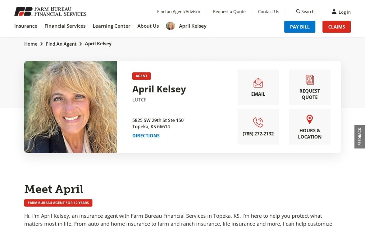 Farm Bureau Financial Services: April Kelsey