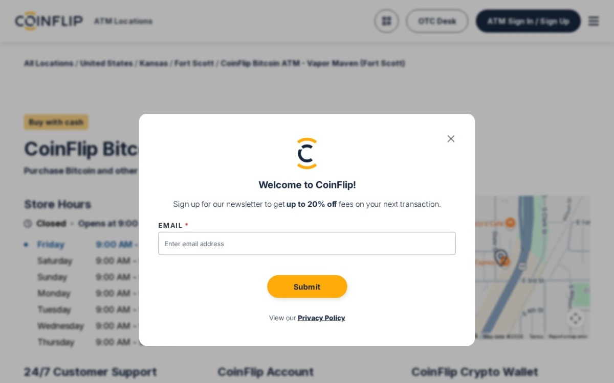 CoinFlip Bitcoin ATM - Vapor Maven (Fort Scott)