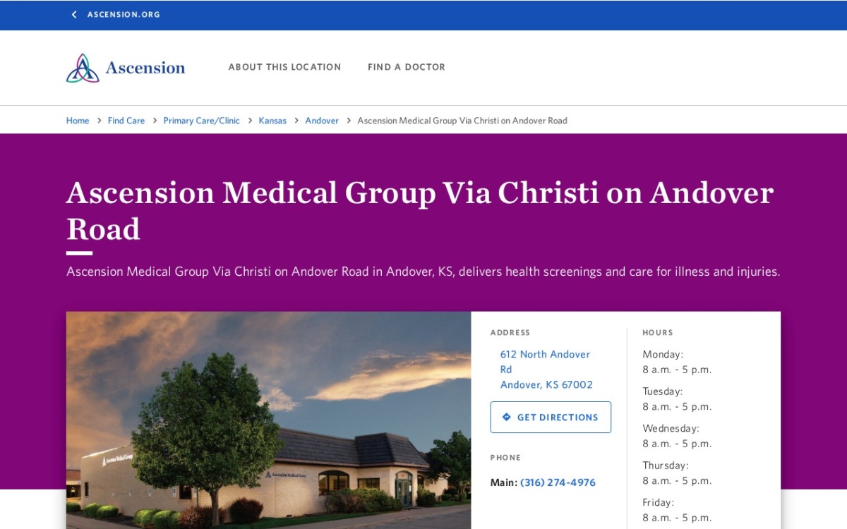 Ascension Medical Group Via Christi on Andover Road