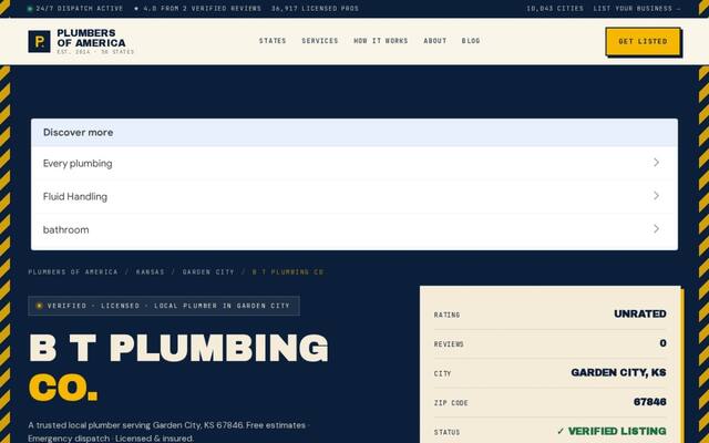 B T Plumbing Co.