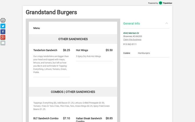 Grandstand Burgers