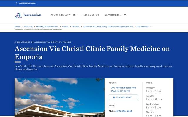 Ascension Via Christi Clinic Family Medicine on Emporia