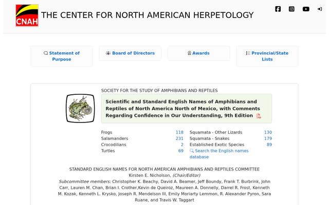 The Center for North American Herpetology