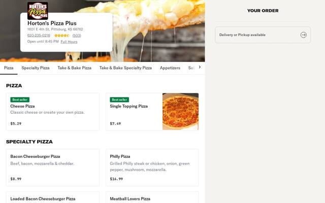 Horton's Pizza Plus