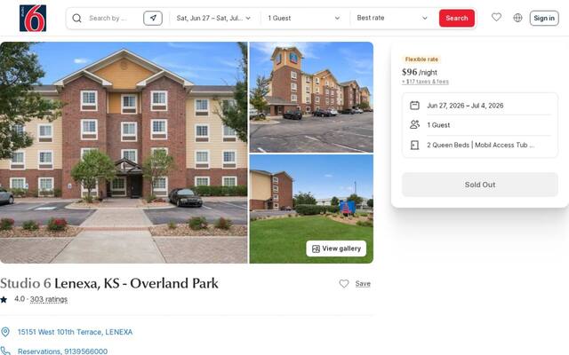 Studio 6 Lenexa, KS - Overland Park