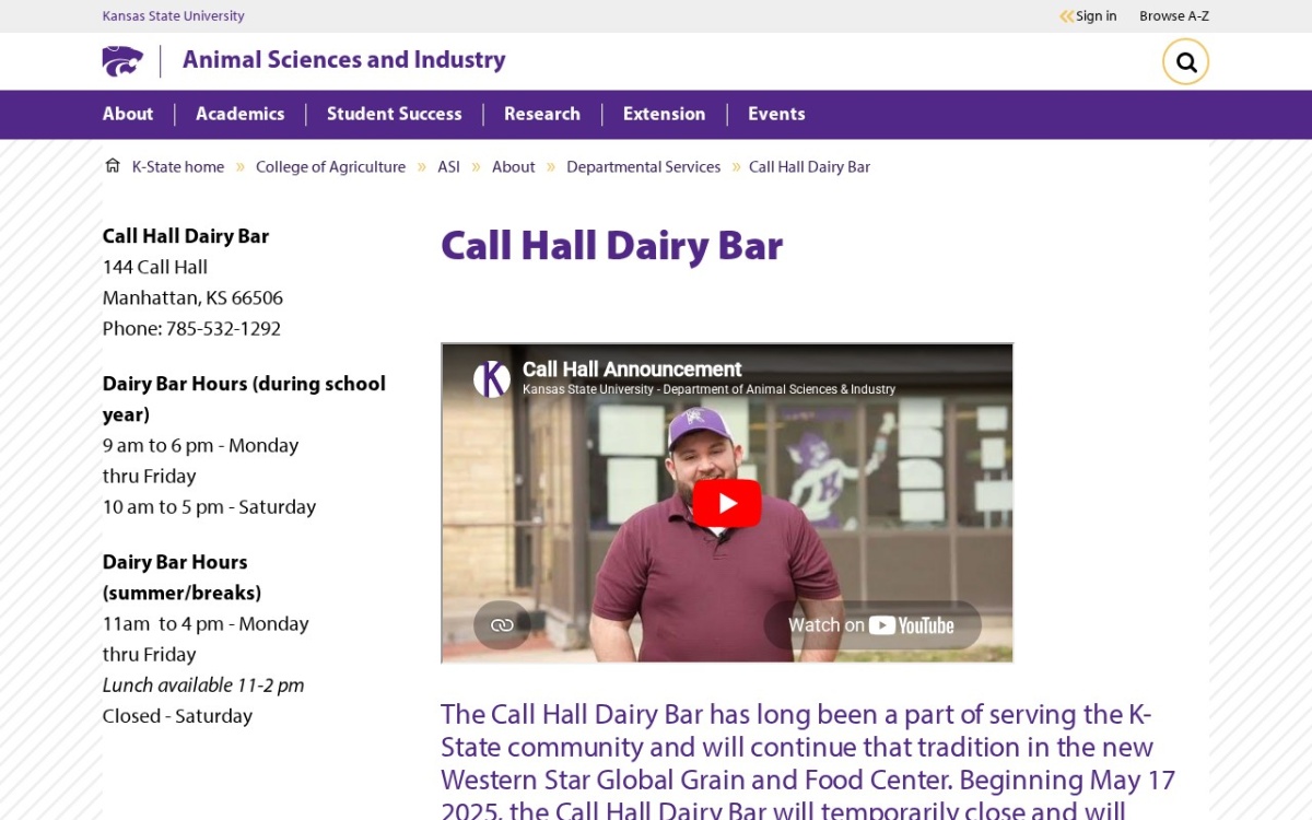 Call Hall Dairy Bar