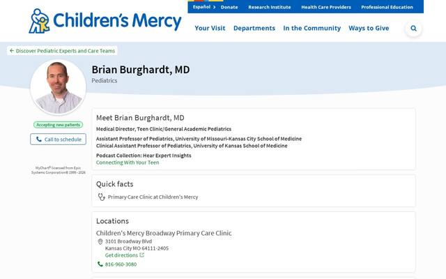 Brian D. Burghardt MD, FAAP