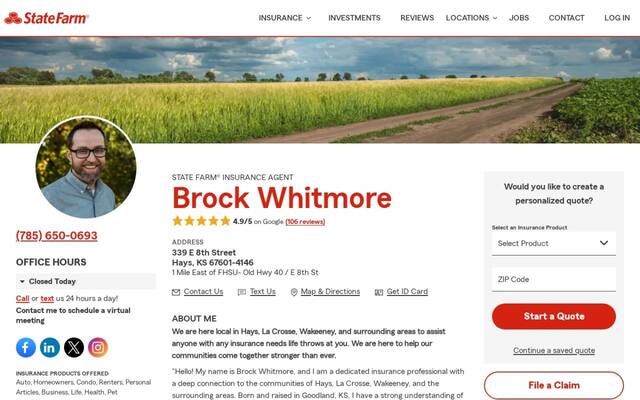 Brock Whitmore State Farm Insurance Agent
