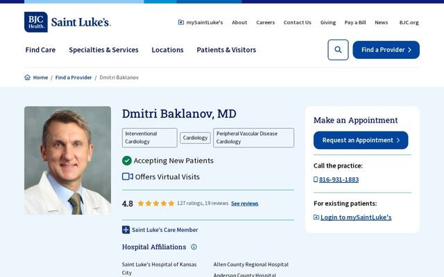 Dmitri V Baklanov, MD