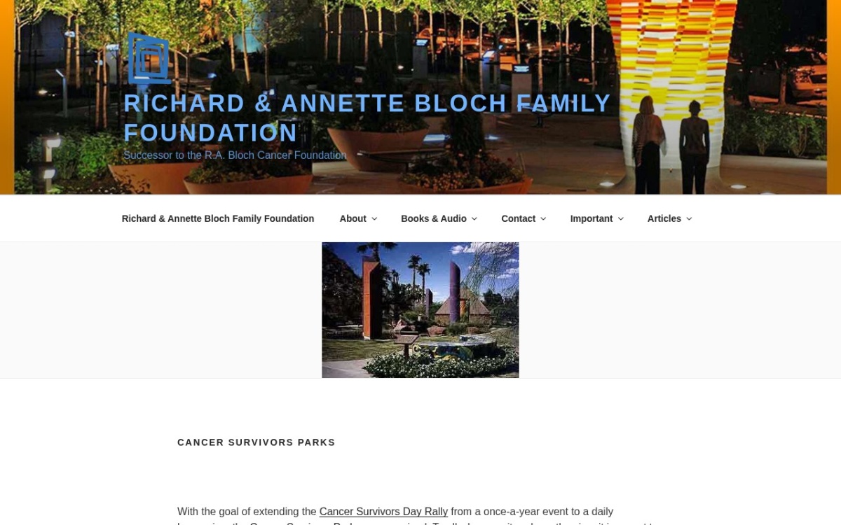 RA Bloch Cancer Survivors Park