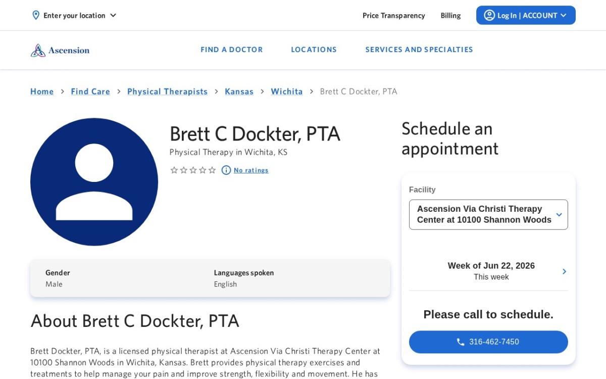 Brett Dockter, PTA