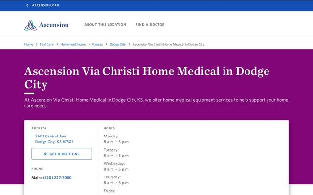Ascension Via Christi Home Medical in Dodge City