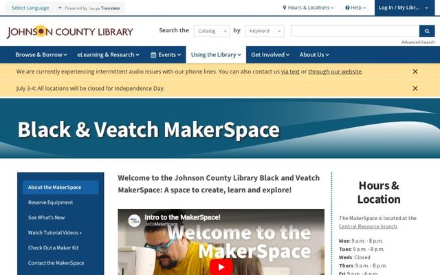 Makerspace at Johnson County Library