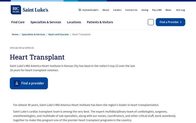 Saint Luke's Heart Failure & Transplant Clinic