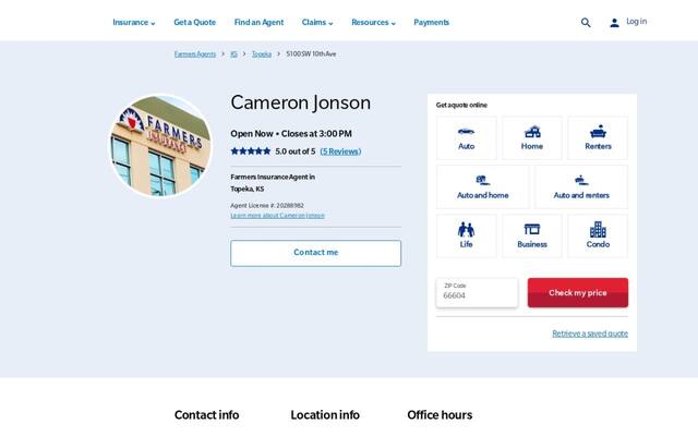 Farmers Insurance - Cameron Jonson