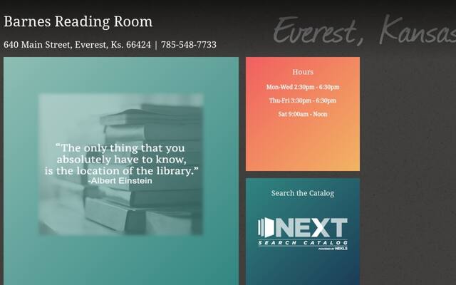 Barnes Reading Room, Everest