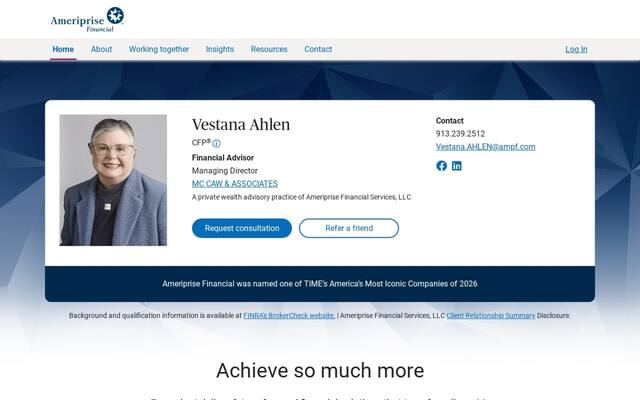 Vestana Ahlen - Ameriprise Financial Services, LLC