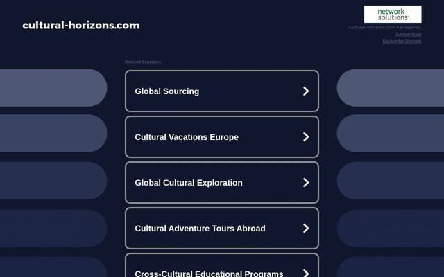 Cultural Horizons