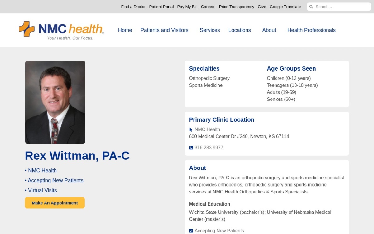 Craig, Charles Dr-Newton Orthopedics/Sports Mdcn