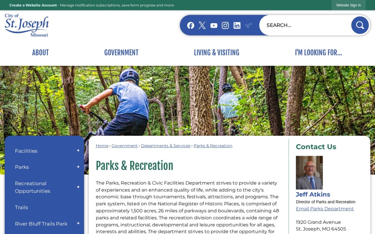 St. Joseph Parks, Recreation and Civic Facilities