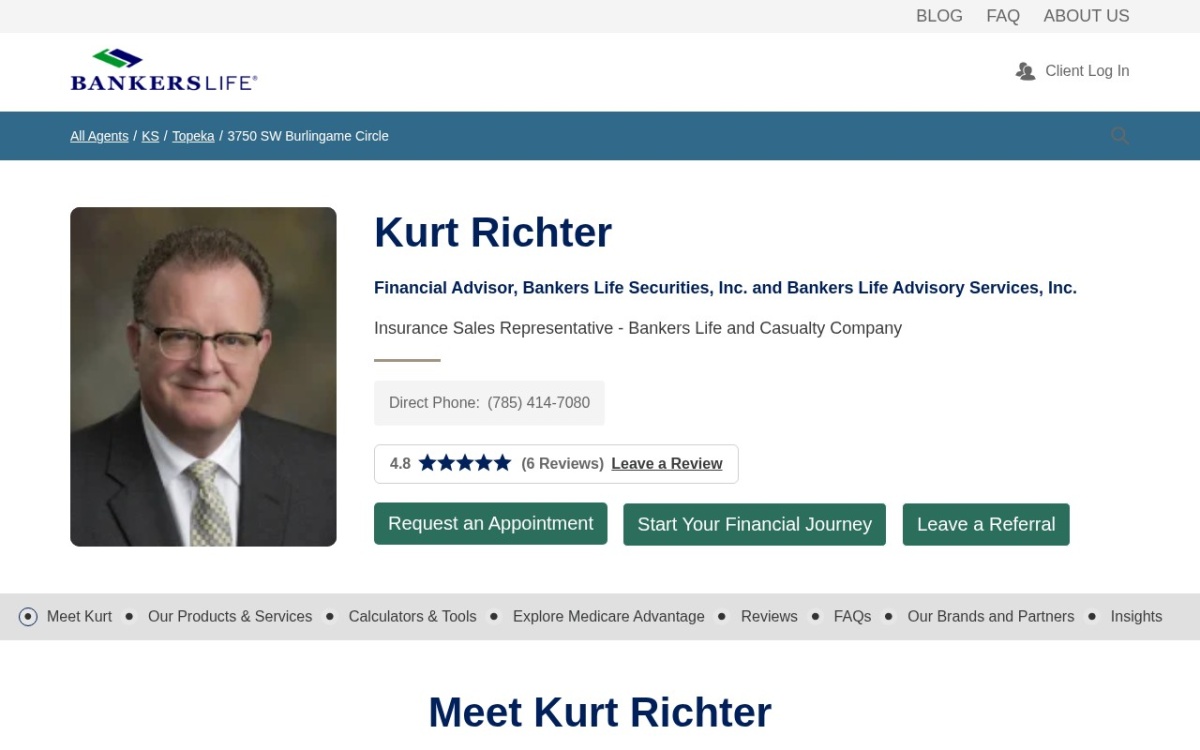 Kurt Richter, Bankers Life Agent