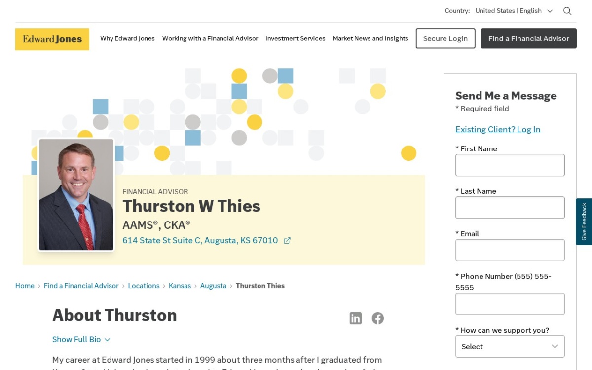 Edward Jones - Financial Advisor: Thurston W Thies, AAMS®