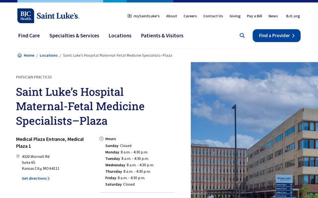 Saint Luke's Hospital Maternal-Fetal Medicine Specialists-Plaza