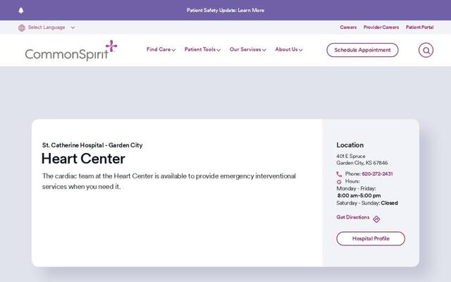 The Heart Center at CommonSpirit St. Catherine Hospital