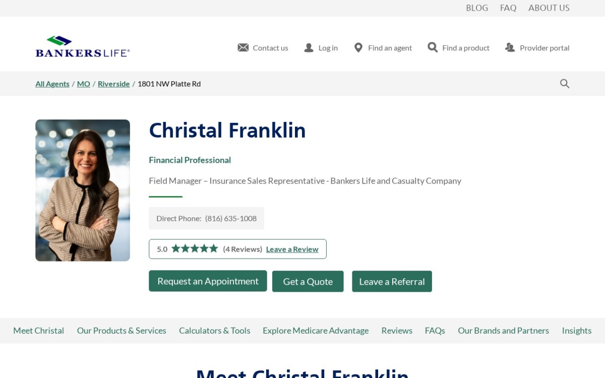 Christal Franklin, Bankers Life Agent