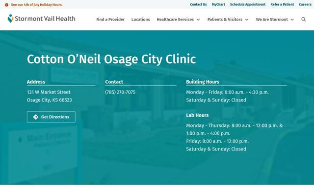 Cotton O’Neil Osage City Clinic