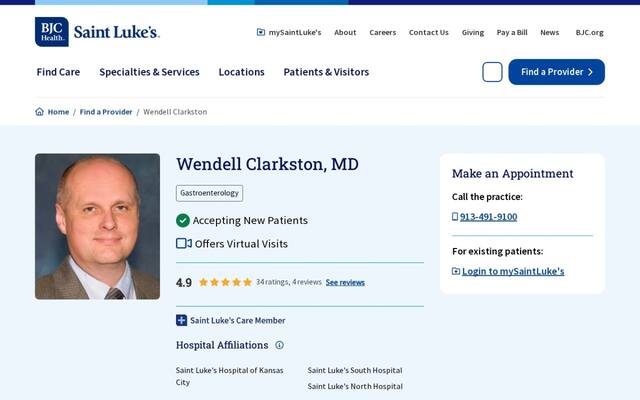 Wendell K Clarkston, MD